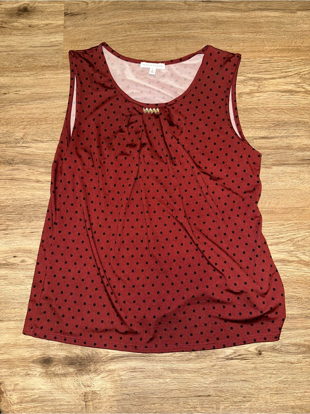 Notations Burgundy Polka Dot Sleeveless Tank